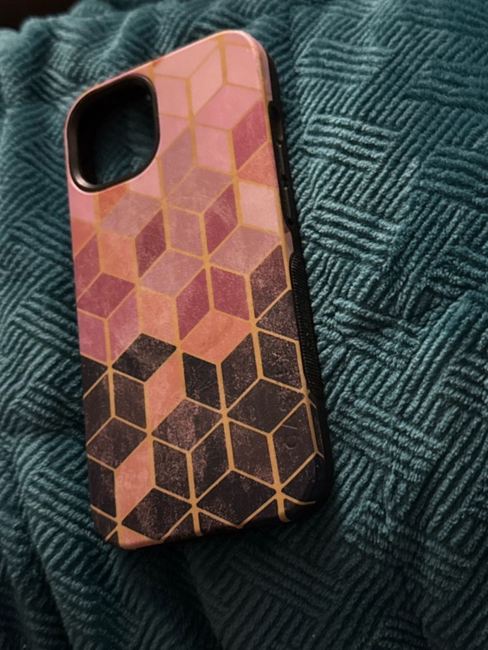 Geometric Pink & Black Phone Case - Compatible Cell iPhone plus. Accessory